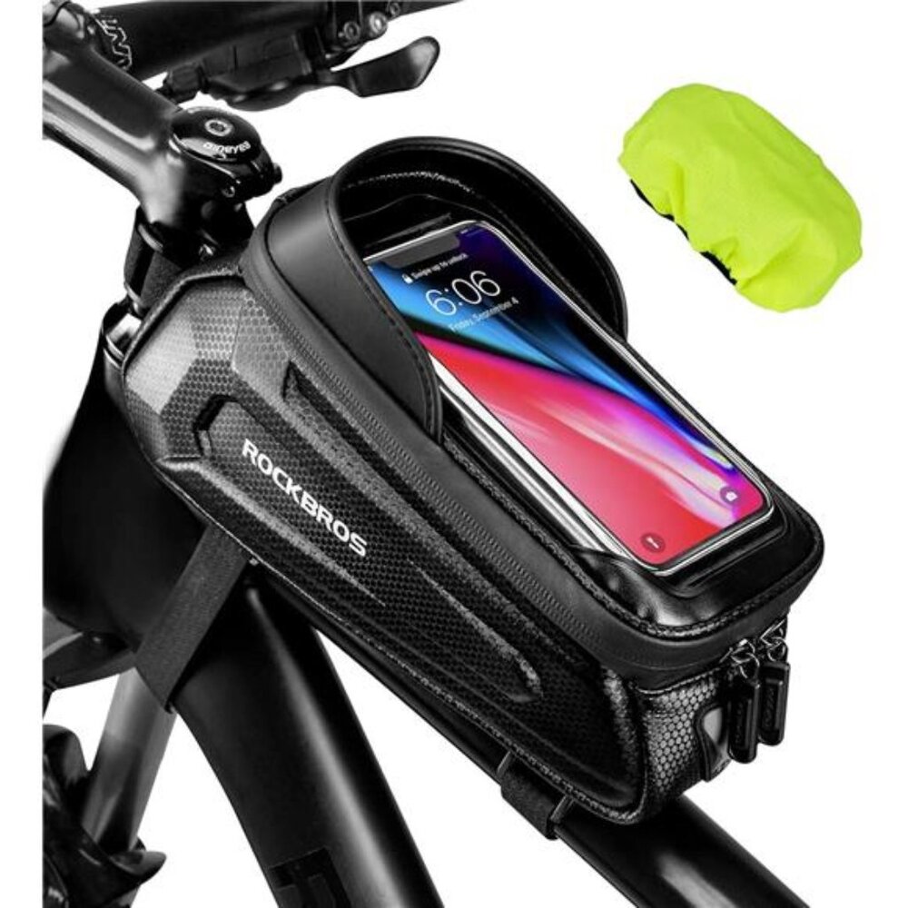 Bike Bag Phone Mount Bag Bicycle Accessories Pouch, EVA Waterproof Bike